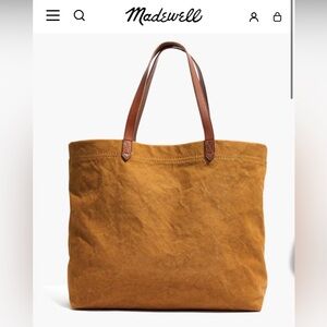Madewell Canvas Tote with Leather Straps